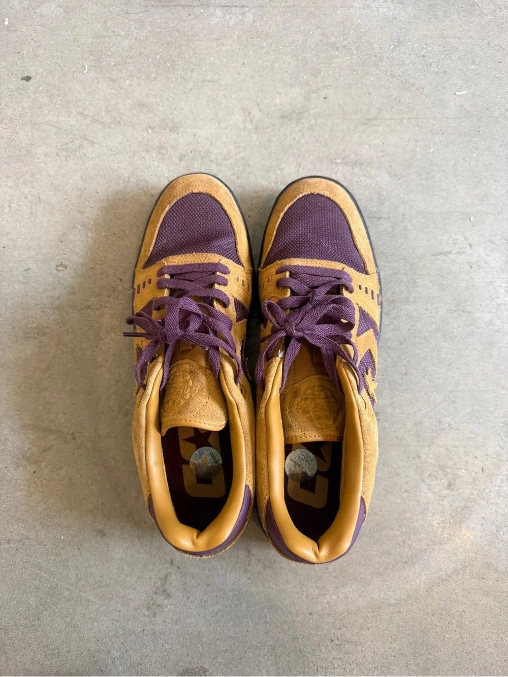 Converse Men's Suede and Mesh Sneakers - Tan and Purple - Picture 5 of 9